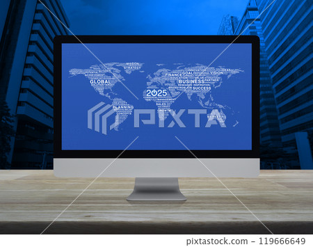 Happy new year 2025 global business start up online, Elements of this image furnished by NASA 119666649