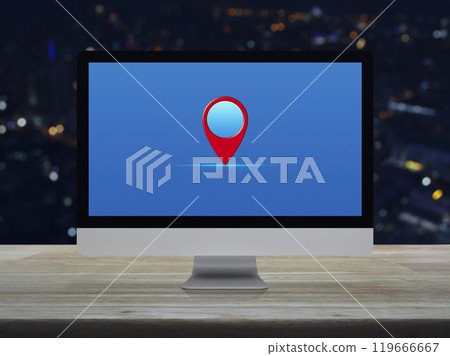 Technology map pointer navigation online concept 119666667