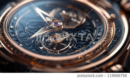 Intricate Mechanical Watch Movement Close-Up 119666798