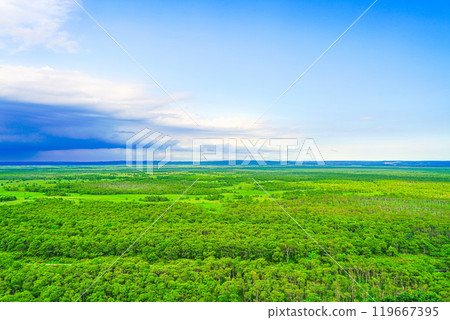 Hokkaido: Kushiro Marsh as seen from Hokuto Observatory 119667395