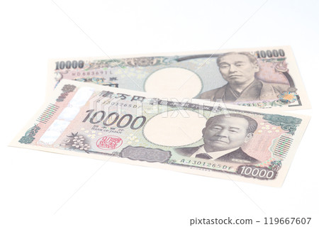 紙幣、日圓、票據、金錢、金錢、10,000日圓票據、現金、貨幣、黃金、經濟、日圓、票據、金融、現金 119667607