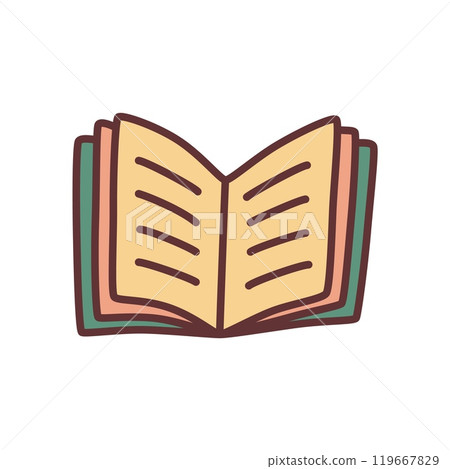 Doodle book icon hand drawn in minimalistic style. Knowledge symbol 119667829