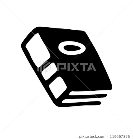 Doodle book icon handdrawn with ink pen. Knowledge and education symbol Doodle book icon handdrawn with ink pen. Knowledge and education symbol 119667856