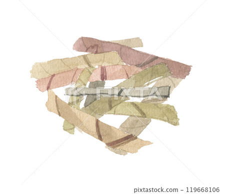 Watercolor painting of Banaba dried tea leaves 119668106