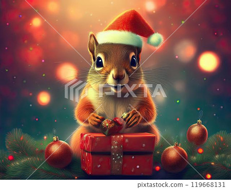 Christmas Presents and Chipmunks Generative AI 119668131