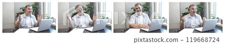 Freelancer at Home with Computer 119668724