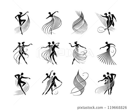 插圖集的舞蹈剪影 插圖集的舞蹈剪影 119668826
