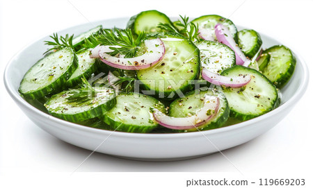 Fresh Cucumber Salad 119669203