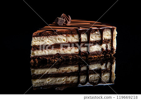 Chocolate Layered Cake Slice 119669218