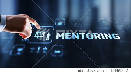 Mentoring Motivation Coaching Career Business Technology concept Mentoring Motivation Coaching Career Business Technology concept 119669232