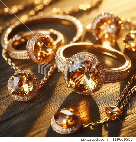 A collection of elegant topaz jewelry, November birthstone A collection of elegant topaz jewelry, November birthstone 119669595