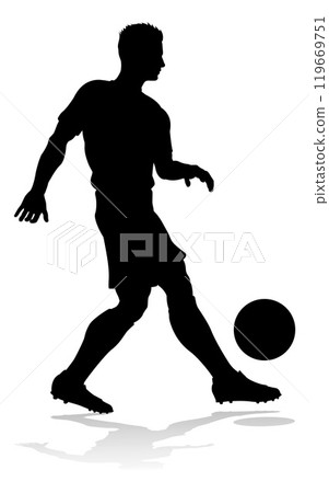 Soccer Football Player Male Silhouette Man Soccer Football Player Male Silhouette Man 119669751