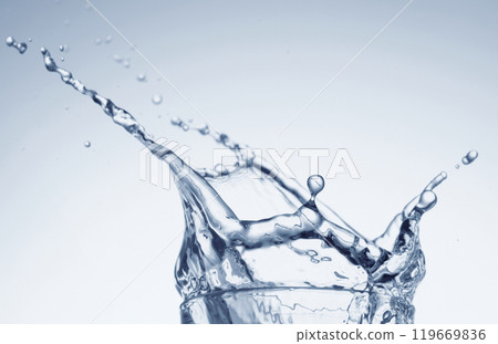 water splash in glass on white background 119669836