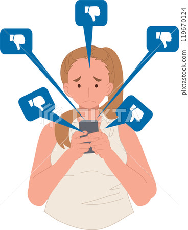 Portrait of a Plus Size Woman Experiencing Body Shaming. Social Media, Bullying, and Mental Health Awareness Portrait of a Plus Size Woman Experiencing Body Shaming. Social Media, Bullying, and Mental Health Awareness 119670124