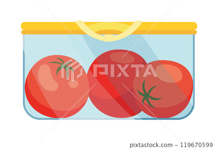 Vibrantly Colorful Food Storage Container Perfectly Suited for Storing Various Dishes 119670599