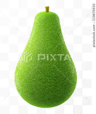 Fresh fruit avocado isolated on transparent background. Realistic 3d vector illustration. Green avocado for healthy eating. Fresh fruit avocado isolated on transparent background. Realistic 3d vector illustration. Green avocado for healthy eating. 119670910