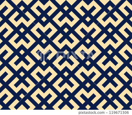 Abstract geometric pattern. A seamless vector background. Golden and black ornament. Graphic modern pattern. Simple lattice graphic design 119671306