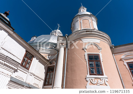 Towers of the Resurrection Cathedral. View from the inner courtyard of the Vologda Kremlin. 119671335