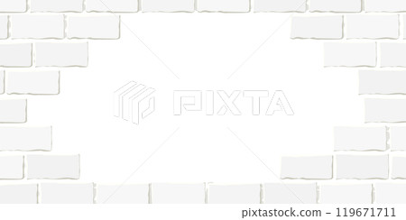 Natural white brick frame background (vector natural border copy space) 119671711