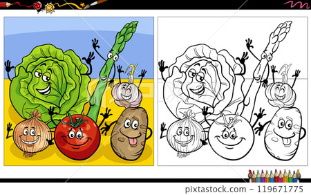 cartoon elephants animal characters group coloring page 119671775