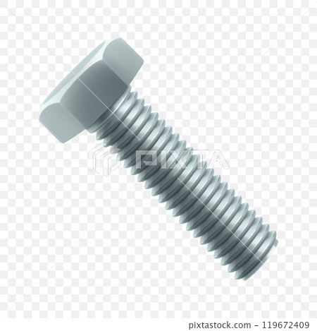Isometric vector illustration steel bolt and hex nut isolated on white background. Realistic 3d stainless steel bolt and nut icon. screw-nuts and bolts. Isometric vector illustration steel bolt and hex nut isolated on white background. Realistic 3d stainless steel bolt and nut icon. screw-nuts and bolts. 119672409