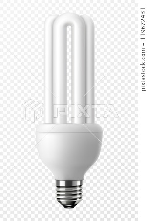 LED light emitting diode energy saving light bulb, economical lightbulb, isolated on transparent background, 3d vector realistic illustration. Energy saving and ecology themes design LED light emitting diode energy saving light bulb, economical lightbulb, isolated on transparent background, 3d vector realistic illustration. Energy saving and ecology themes design 119672431