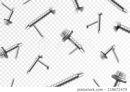 screws in a metal frame icons set 119672479