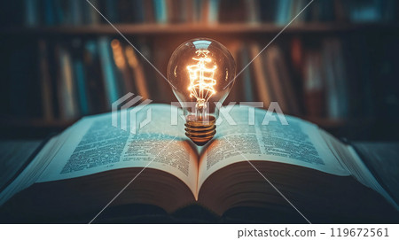 Light bulb and book 119672561