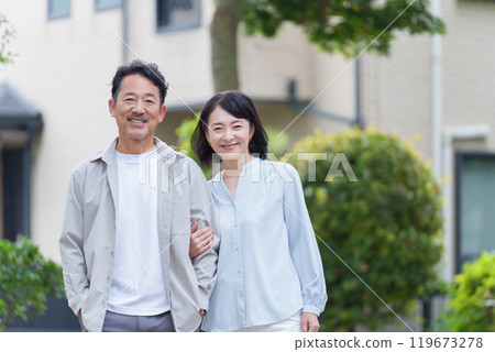 A middle-aged couple with a smile A middle-aged couple with a smile 119673278