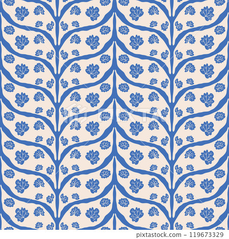 Leaves braided seamless pattern. Plant vibrant endless background. Surface pattern dopamine design Leaves braided seamless pattern. Plant vibrant endless background. Surface pattern dopamine design 119673329