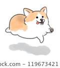 Corgi Running Like a Fly 119673421
