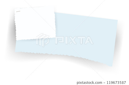 Paper notes stickers. Place for memo messages on paper sheets. Attached with sticky colorful tape on grey background isolated vector illustration 119673587