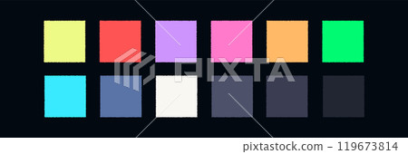 Different colors torn paper pieces vector elements isolated 119673814