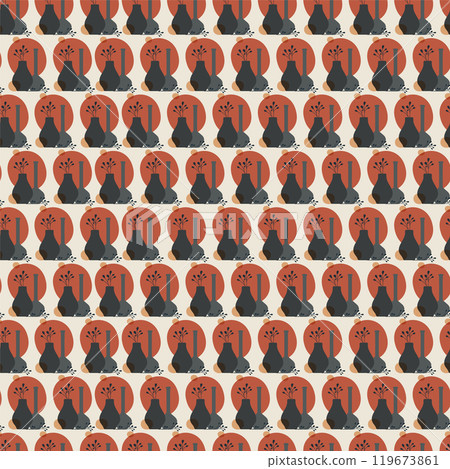 Interior design seamless vector pattern. Pottery workshop aesthetic illustration 119673861