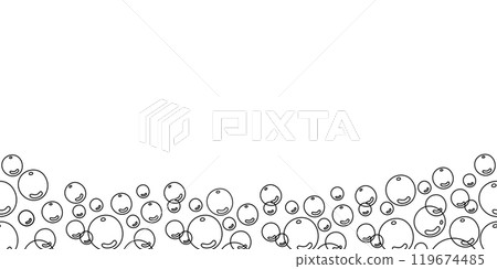 Border seamless of linear soap bubbles. Background sketch for design of cleaning and washing products 119674485