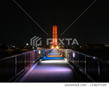 福岡縣大川市向島照明昇降橋長廊 119675109