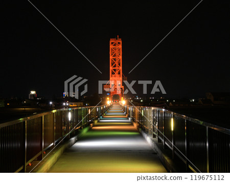 Illuminated lift bridge promenade, Mukojima, Okawa City, Fukuoka Prefecture Illuminated lift bridge promenade, Mukojima, Okawa City, Fukuoka Prefecture 119675112