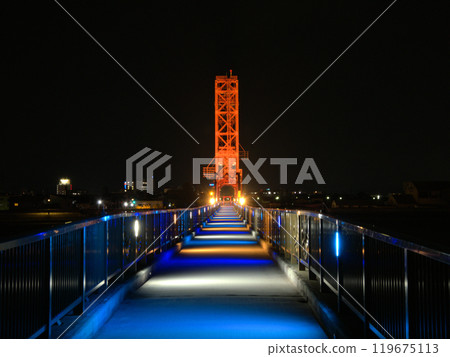福岡縣大川市向島照明昇降橋長廊 119675113