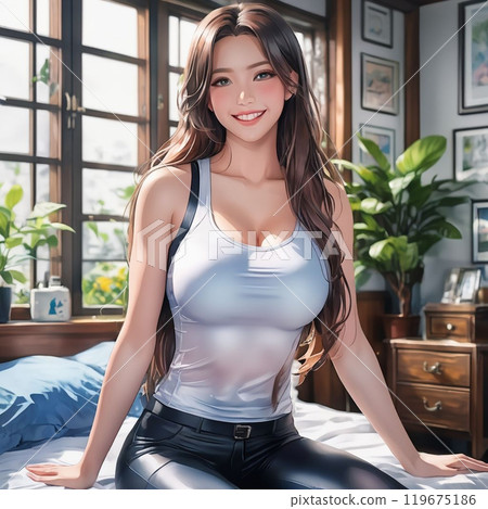 In a hotel room (after training) 119675186