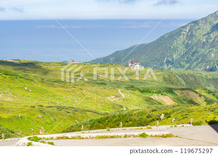 從室堂平（立山高原酒店）看到的天狗平 北阿爾卑斯山 劍岳攀登 119675297