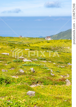 從室堂平(立山高原酒店)看到的天狗平 北阿爾卑斯山 劍岳攀登 從室堂平(立山高原酒店)看到的天狗平 北阿爾卑斯山 劍岳攀登 119675298