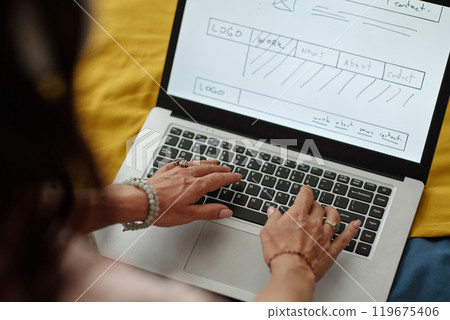 Designing Website Layout on Laptop Screen Designing Website Layout on Laptop Screen 119675406