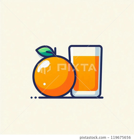 Cute orange and juice 119675656
