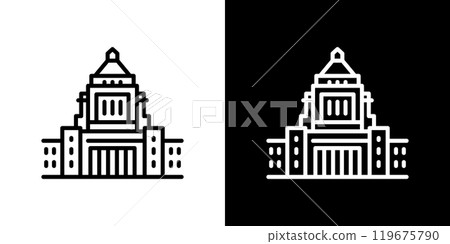 Parliament building simple line icon 119675790