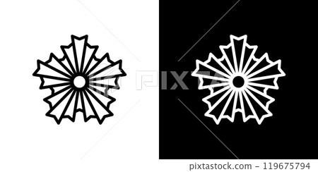 Rising sun simple line icon 119675794