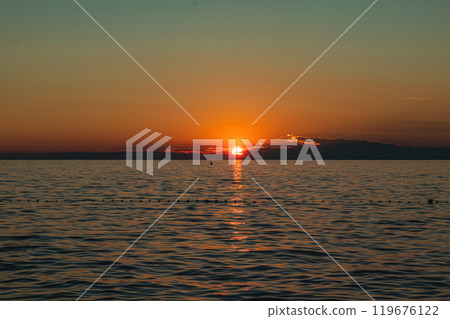 An incredibly beautiful sunset in Porec near the Parentium Hotel 119676122