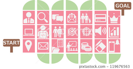 實現目標的路線圖插圖 實現目標的路線圖插圖 119676563