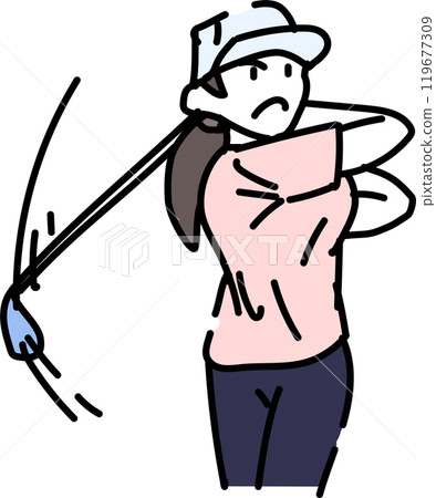 Female golfer_motion 119677309