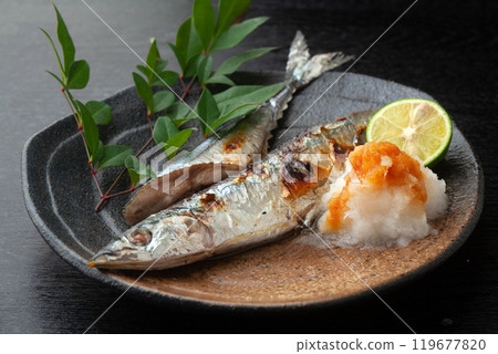 Salt-grilled saury Salt-grilled saury 119677820