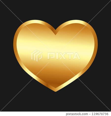 Golden heart icon on black background. Vector illustration Golden heart icon on black background. Vector illustration 119678736